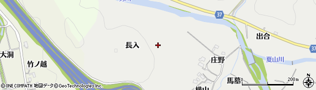 愛知県岡崎市樫山町（長入）周辺の地図