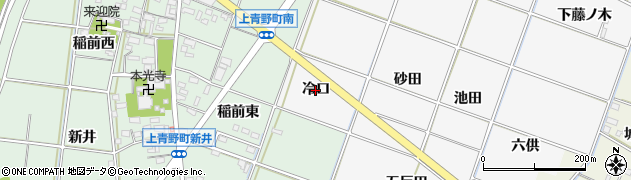 愛知県岡崎市中之郷町（冷口）周辺の地図