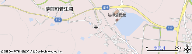 兵庫県姫路市夢前町菅生澗1209周辺の地図
