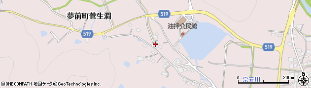兵庫県姫路市夢前町菅生澗1189周辺の地図