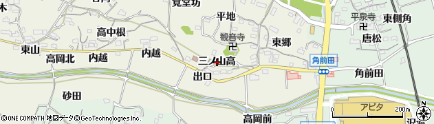 愛知県阿久比町（知多郡）矢高（三ノ山高）周辺の地図