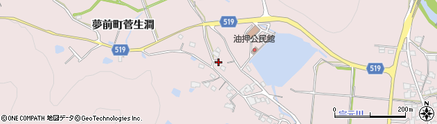 兵庫県姫路市夢前町菅生澗1189-1周辺の地図