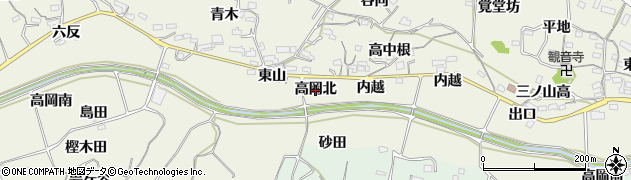 愛知県阿久比町（知多郡）矢高（高岡北）周辺の地図