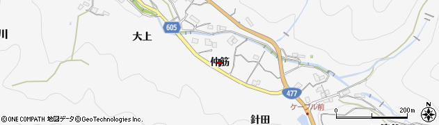 兵庫県川西市黒川（仲筋）周辺の地図