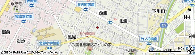 愛知県岡崎市井内町西浦52周辺の地図