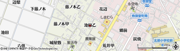 愛知県岡崎市土井町（池田乙）周辺の地図