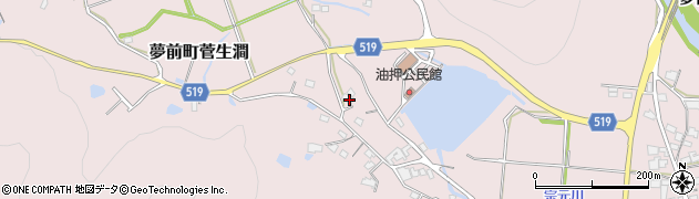 兵庫県姫路市夢前町菅生澗1199周辺の地図