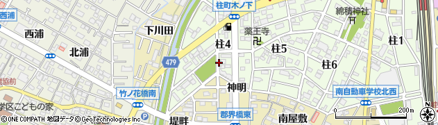 愛知県岡崎市柱町（野添）周辺の地図