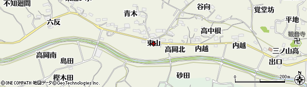 愛知県阿久比町（知多郡）矢高（東山）周辺の地図