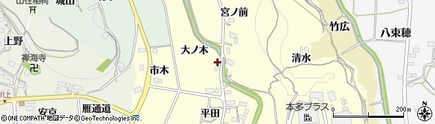 愛知県新城市大宮周辺の地図