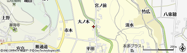 愛知県新城市大宮周辺の地図