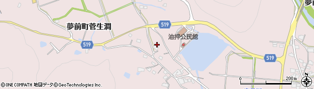 兵庫県姫路市夢前町菅生澗1198周辺の地図