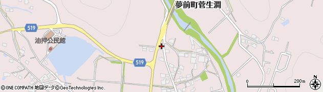 兵庫県姫路市夢前町菅生澗1484周辺の地図
