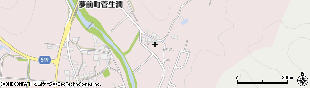 兵庫県姫路市夢前町菅生澗1823周辺の地図
