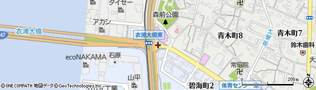 衣浦大橋東周辺の地図