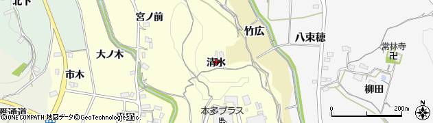 愛知県新城市大宮清水周辺の地図