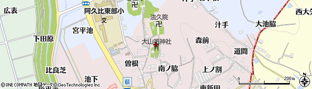 愛知県知多郡阿久比町萩白山西7周辺の地図