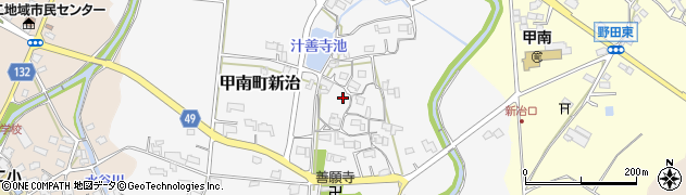 滋賀県甲賀市甲南町新治周辺の地図