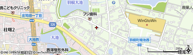 愛知県岡崎市羽根町（大池）周辺の地図