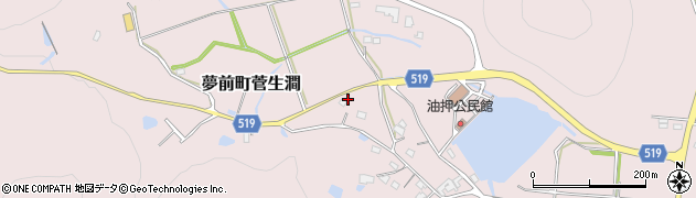 兵庫県姫路市夢前町菅生澗1239周辺の地図