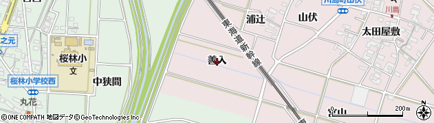 愛知県安城市川島町（善入）周辺の地図