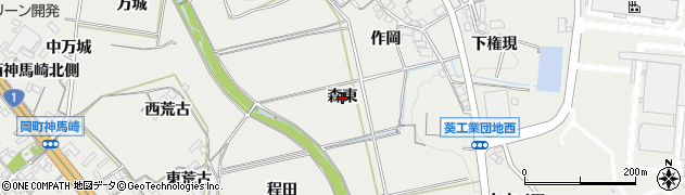 愛知県岡崎市岡町（森東）周辺の地図