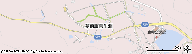 兵庫県姫路市夢前町菅生澗1282周辺の地図
