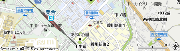 愛知県岡崎市蓑川町（下生道）周辺の地図