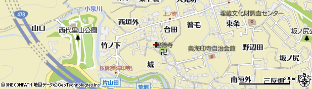 京都府長岡京市奥海印寺（門ノ町）周辺の地図