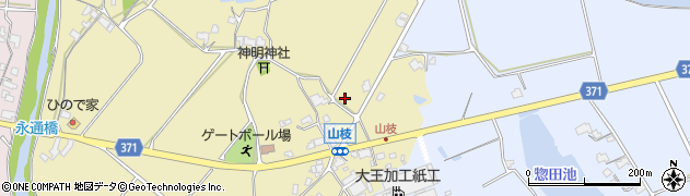 兵庫県加西市山枝町周辺の地図