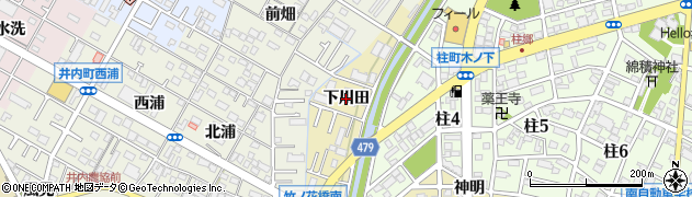 愛知県岡崎市柱町（下川田）周辺の地図