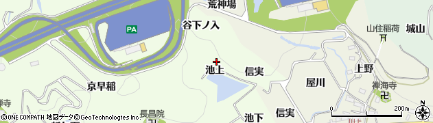 愛知県新城市矢部（池上）周辺の地図