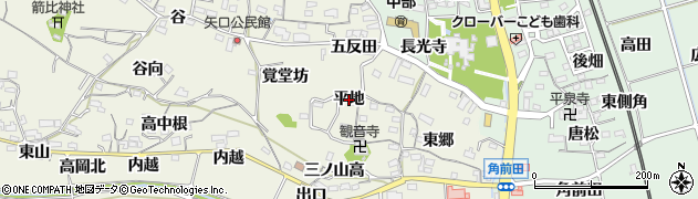 愛知県阿久比町（知多郡）矢高（平地）周辺の地図