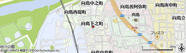 京都府京都市伏見区向島下之町周辺の地図