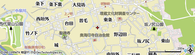 京都府長岡京市奥海印寺（多貝垣外）周辺の地図