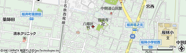 愛知県安城市桜井町下谷周辺の地図