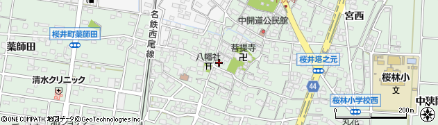 愛知県安城市桜井町（下谷）周辺の地図