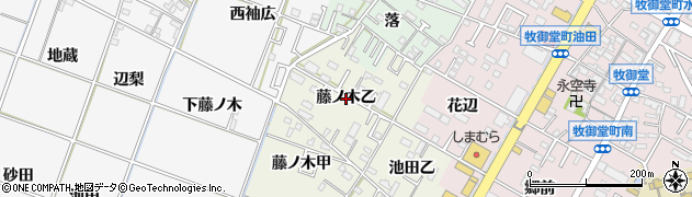 愛知県岡崎市土井町（藤ノ木乙）周辺の地図