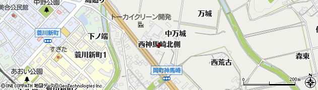 愛知県岡崎市岡町（西神馬崎北側）周辺の地図