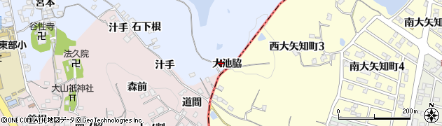 愛知県阿久比町（知多郡）宮津（大池脇）周辺の地図
