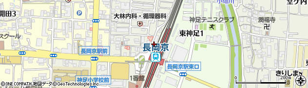 長岡京駅西自転車駐車場周辺の地図