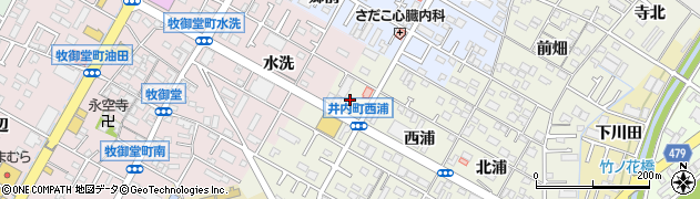 愛知県岡崎市井内町（手保）周辺の地図