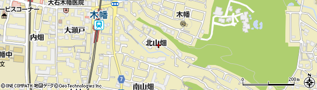 京都府宇治市木幡（北山畑）周辺の地図