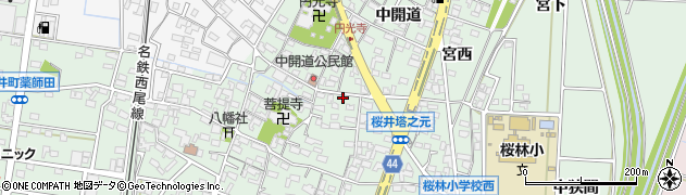 愛知県安城市桜井町寒池45周辺の地図