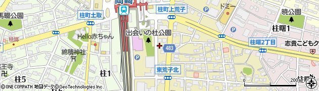 愛知県岡崎市柱町下荒子周辺の地図