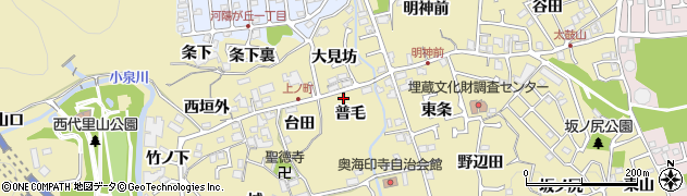 京都府長岡京市奥海印寺（普毛）周辺の地図