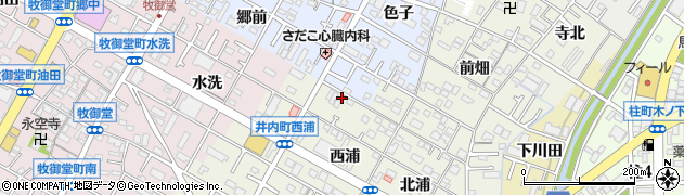 愛知県岡崎市井内町西浦17周辺の地図