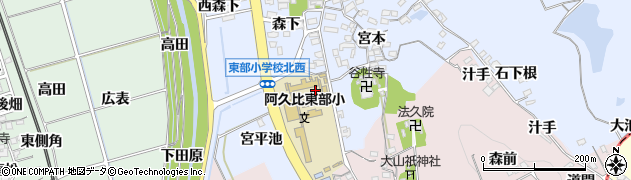 愛知県阿久比町（知多郡）宮津（宮平柴）周辺の地図