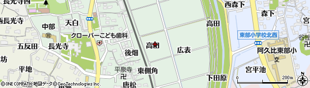 愛知県阿久比町（知多郡）椋岡（高田）周辺の地図
