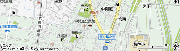 愛知県安城市桜井町寒池30周辺の地図